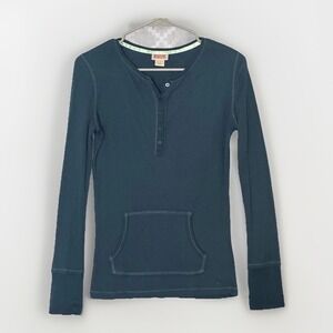 Mossimo Y2K Ribbed Henley Top Womens Juniors XL Blue Elena Gilbert TVD Closet St